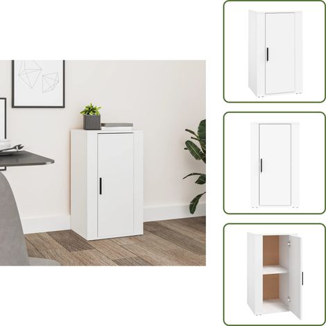 The Living Store Buffet Blanc 40x33x70 cm Bois d'ingénierie - Bois d'ingénierie (1/5)