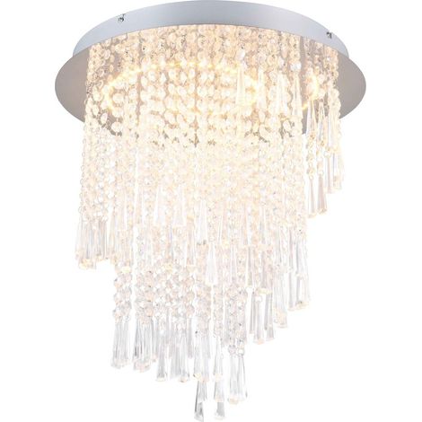 Plafoniera LED con pendenti, metallo cromato, D 45 cm, Pomp (1/4)