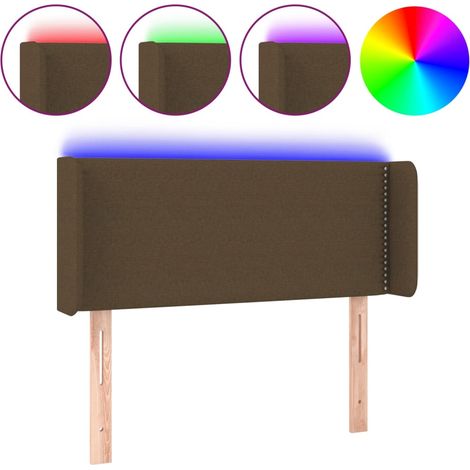 Maison Exclusive - Testiera a LED Marrone Scuro 103x16x78/88 cm in Tessuto