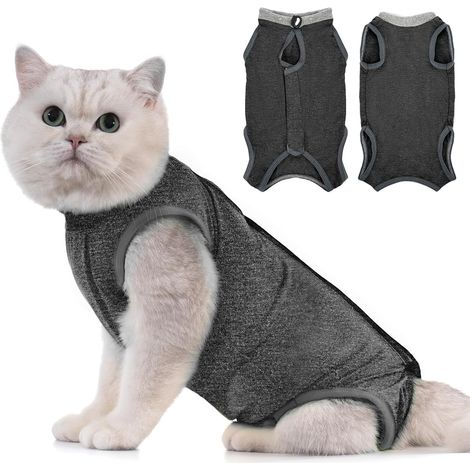 Body Chat Post Opératoire Stérilisation – Combinaison de Récupération pour Chat Anti Léchage – Cat Recovery Suit après (1/5)
