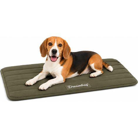 Panier Chien - Coussin Chien et Chat orthopédique Vert Olive - Coussin Memory Foam déperlant - idéal pour Chiens et Chats - 85,5x51x2,3cm (1/5)
