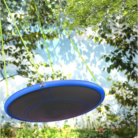 110 cm Nestschaukel aus blauem Stahl, für Garten, stabil, Innen/Außen – MEUBLIV (1/5)
