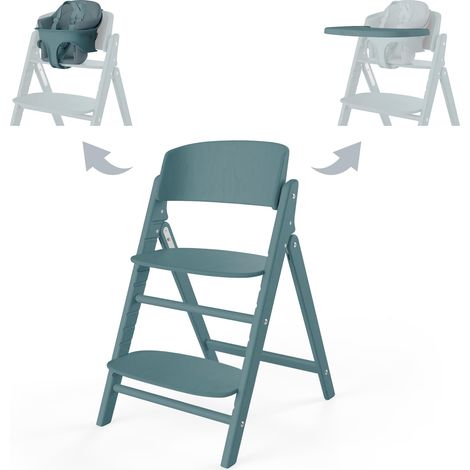 CYBEX Set di seggioloni 3in1 Gold CLICK & FOLD, Può essere utilizzato dalla nascita attraverso il nido sdraietta d'oro separato, Incl. set per bambini e vassoio, legno di faggio/plastica, Blu pietra (1/5)