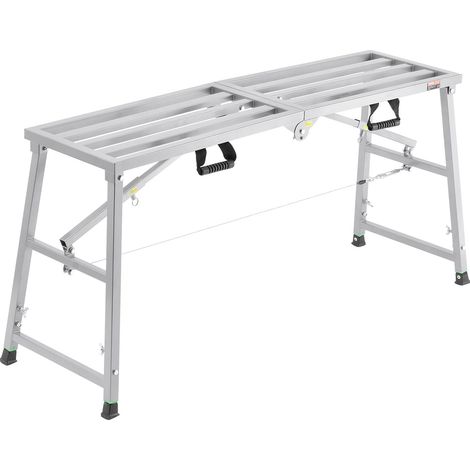 Plateforme de Travail Échafaudage Pliant Portable 700/850/1000/1150 mm Acier Allié, Capacité de Charge 360 kg, Pieds Antidérapants, Tabouret de Peinture pour Cloisons Sèches, Nettoyage, Lavage (1/5)