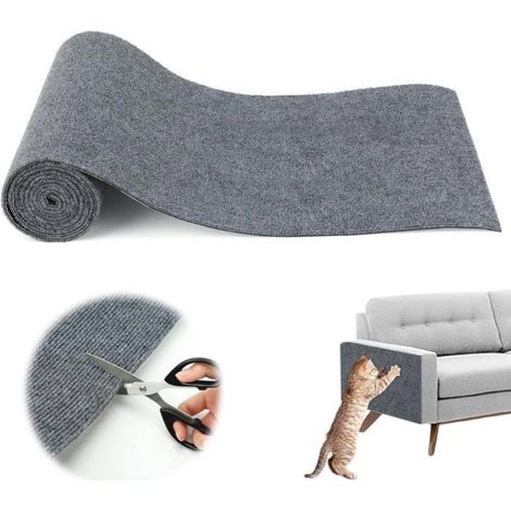 Tapis Griffoir Autocollant - 200 x 40 cm - Pour Chat - Gris - 1 Pièce (1/5)