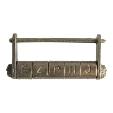 Verrouillage de Mot Passe Bronze Texte Code Combinaison Serrure Imitation Cuivre Ancien Cadenas Chinois Pour Antique Boîte en Bois Boîte Bijoux Armoires Artisanat Décoration (1/5)