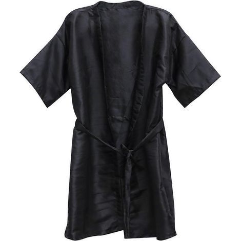 Peignoir pour cliente de salon de beauté, tissu minceur, vêtements de teinture à chaud, produits capillaires artistiques, blouses de salon de spa pour clients, cape de coiffure (noire)-Black (1/2)