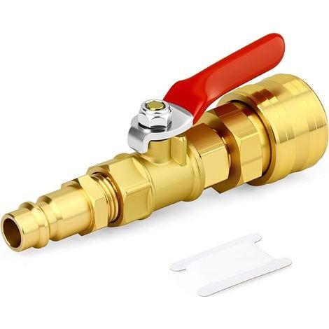 1 pièce Brass Ball Valve Adapter Kit,Raccord en laiton,1/4 pouce femelle x 1/4 pouce mâle Industrial Air Plug (1/5)