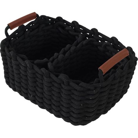 Panier décoratif rectangulaire en coton tissé, imperméable, parfait pour la chambre d'enfant, la chambre à coucher ou le salon (1/5)