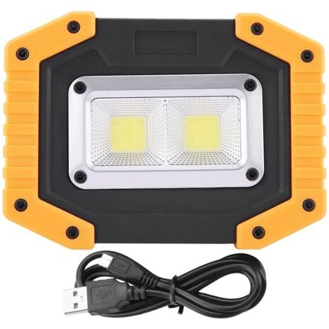 Projecteur COB, lampe de signalisation LED rechargeable par USB, adaptée aux urgences de camping en extérieur (billes rondes)