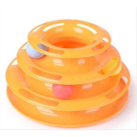 Jouet intelligent pour animaux de compagnie Crazy Ball, jeu interactif à trois couches avec disque rotatif amusant (1/5)