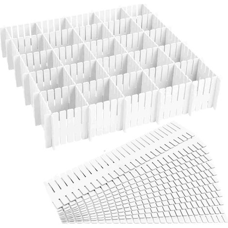 24 Stück Schubladenteiler, verstellbarer DIY-Organizer, Trennwände zum Organisieren von unordentlichem Geschirr, Unterwäsche, Socken, Kleidung, Tischen und Boxen für Küche, Badezimmer, Schlafzimmer (1/5)