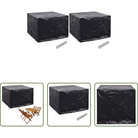 Housse de mobilier extérieur -  Housses de salon de jardin 2 pcs 8 œillets 122x112x98 cm (1/5)