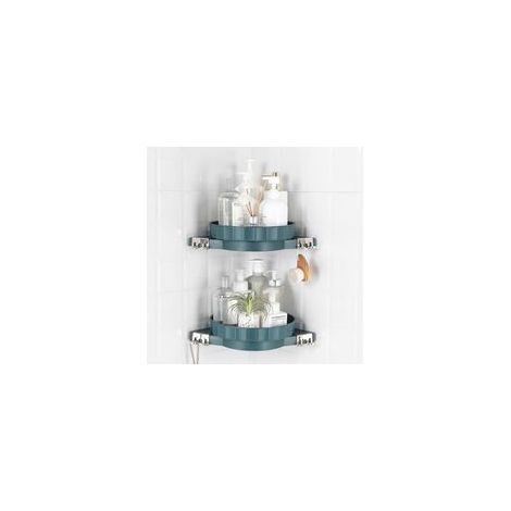 Estante esquinero para ducha, giratorio 360°, estante para almacenamiento y organización del baño, no requiere perforación, bandeja giratoria, especialmente diseñado para lavabos. - Crezuo