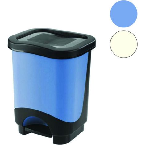 Pattumiera "Idea" Apertura A Pedale Telaio Colore Nero - cm.31,6x27x6x41h. lt.18 secchio panna - 4 pz