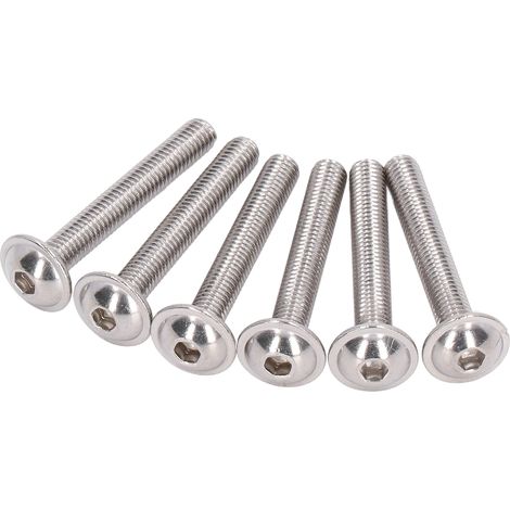 Lot de 50 vis à tête bombée à collerette A2-70 acier inoxydable à socket hexagonal M5x35mm (1/5)