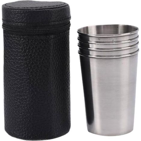 Tasse,1 Ensemble De Verres À Vin Avec Couvercles Gobelet À Vin Tasse À Eau Portable Tasse En Acier Inoxydable Tasse De Voyage (1/4)