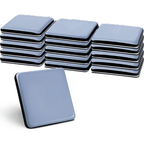 16 Coussinets Adhésifs Teflon pour Meubles - 30 x 30 mm (carré) - Patins de Protection Professionnels pour Chaises et Pieds de Table (1/5)