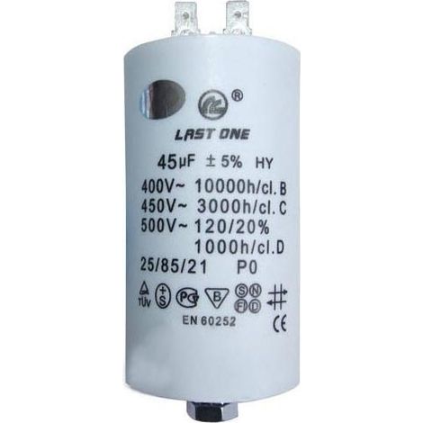 Condensateur permanent 45µF 450V – Technologie de démarrage – Forme radiale – Compatible avec lave-linge Scholtes et Far (1/4)