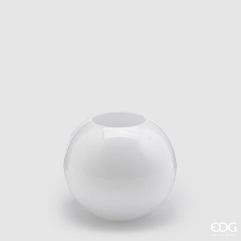 EDG Enzo De Gasperi Vaso Sfera H 16 Cm D 18 Vetro Molato White