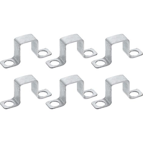6Pcs 23x30 mm Connecteur En U Attache Pour Tube Carré Argenté (1/5)