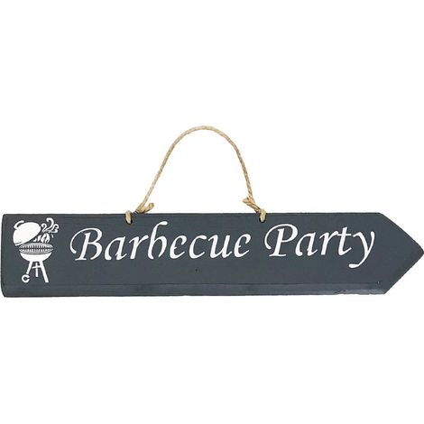 Plaque décorative en bois - Barbecue Party - anthracite