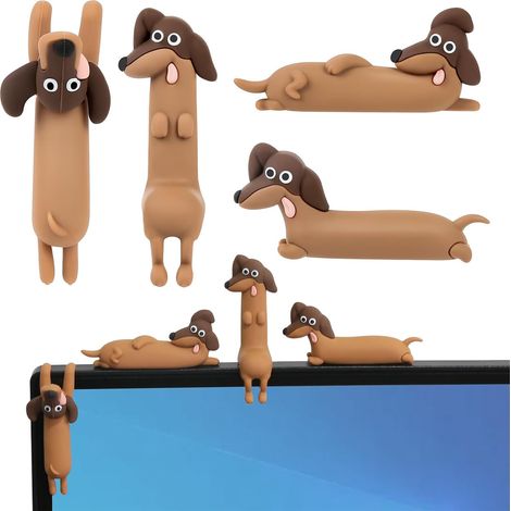 Mini Figurines, Décoration de Teckel Mignonne, Matériau en Résine, Figurine Amusante de Soulagement du Stress, pour Bureau, Bord de Moniteur et Étagère, 41 x 22 x 45 mm (1/5)