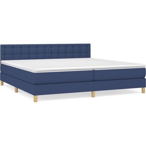 Maison Exclusive - Giroletto a Molle con Materasso Blu 200x200 cm in Tessuto (1/5)