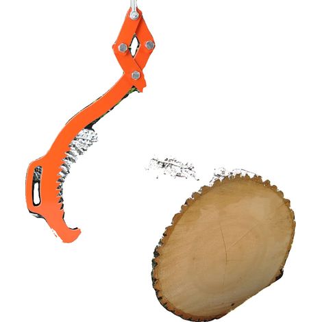 Pinza para elevación de troncos, acero al carbono, 25 pulgadas, capacidad de 600 kg, gancho antideslizante, apta para carpintería. (1/5)