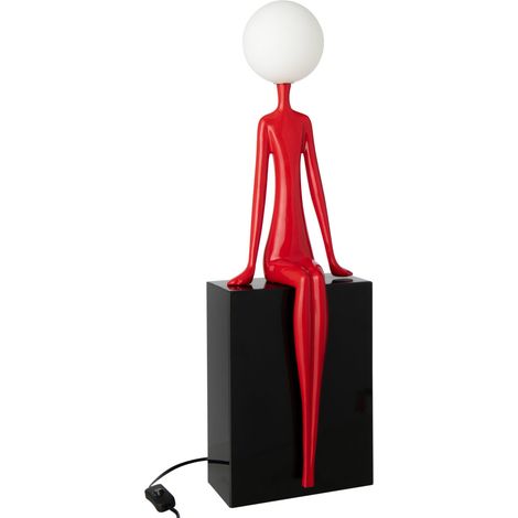Lampe à Poser Design "Silhouette" 72cm Rouge & Noir (1/3)