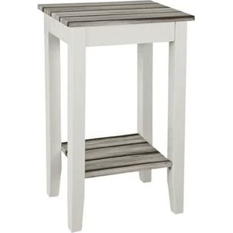 HAKU Möbel Tavolino pino marittimo, bianco, MDF - Dim. L 40 cm x A 69 cm x P 30 cm, Stile Mobili Costieri