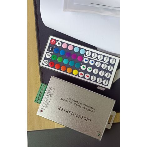 44-key RF controller with aluminum housing, 44-key RGB controller, 12-24V LED strip controller with aluminum housing
