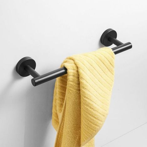 Porte-Serviettes - 30 Cm - Acier Inoxydable Sus304 - Noir Mat - Murale - 1 Piece (1/4)