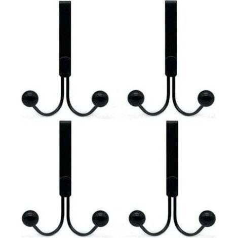 Garderobenständer fürs Badezimmer, Set mit 4 Türhaken, geeignet für Kleidung, Türhaken aus Metall, 2 Haken (1/4)