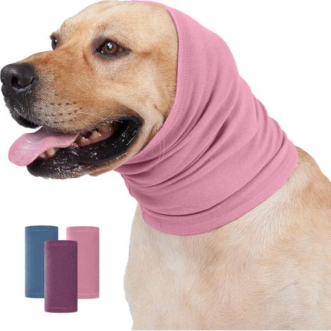 Couvre-Oreilles Chien - Bandeau Calmant pour Chiens et Chats - Protection Anti-Bruiit pour Toilettage Bain Séchage Soins Postopératoires - Taille S M L (1/5)
