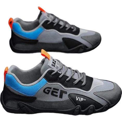 1 paire Chaussures de sécurité Divers accessoire de portail, style chantier, toile respirante, talon bas, pour hommes (1/5)