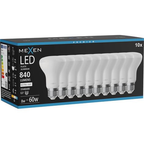 Mexen Nova 10x Ampoule LED E27, R63, 8W, Neutre - 4000K, 840 lm - L104-E27-0840-01x10 (1/5)