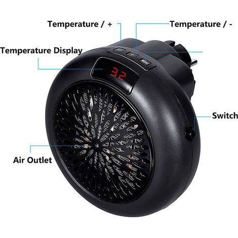 Tragbarer und kompakter elektrischer Tischventilator mit Heizfunktion für den Einsatz zu Hause und im Büro im Winter (1/5)