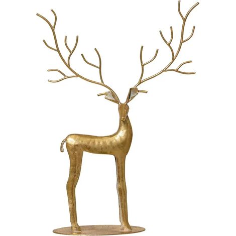 Cervo natalizio in ferro oro antico 25 × 8 × H37 cm (1/2)