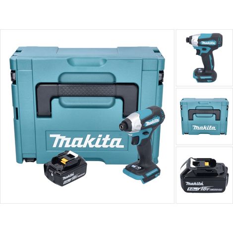 Avvitatore a impulsi a batteria Makita DTD 157 T1J 18 V 140 Nm 1/4" brushless + 1x batteria ricaricabile 5,0 Ah + Makpac - senza caricabatteria (1/5)