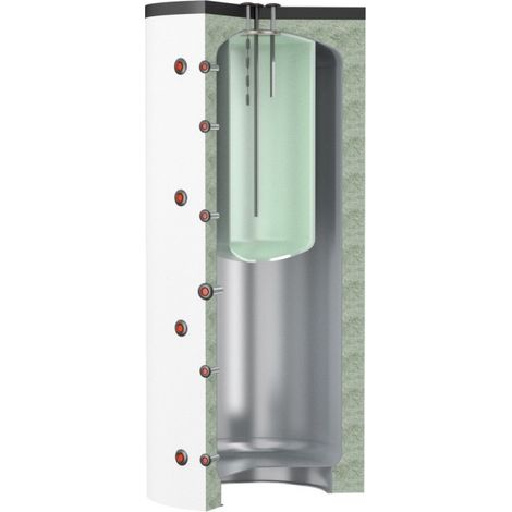 Ballon combiné chauffage 2000 L production ECS bain-marie 566 L cuve acier isolation polyester amovible - THERMADOR BBM2000HE