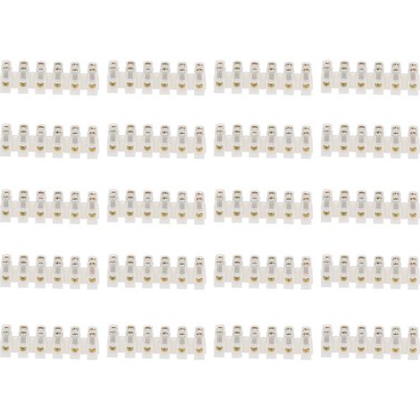 Lot de 20 borniers de jonction en nylon ignifugé, 10A, traversée 6 entrées 6 sorties, connecteurs électriques pour matériel industriel (1/5)