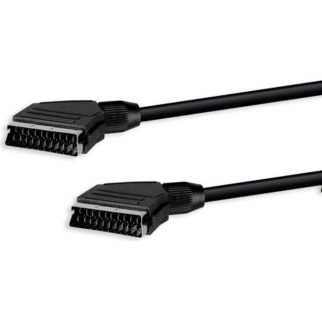 Cordon Péritel noir audio/vidéo mâle/mâle 75 cm - SEDEA - 944580 (1/3)