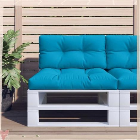 Coussin de palette - VINGVO - 360693 - Lot de 2 - Bleu clair - Polyester résistant UV et eau (1/5)