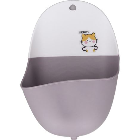 Pot/urinoir suspendu en silicone avec imprimé dessin animé, idéal pour les enfants, les garçons et les bébés, avec un motif de chat. (1/5)