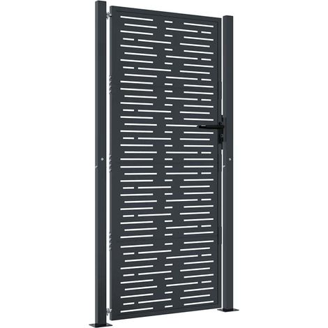 Portail de jardin Anthracite 100x200 cm Acier Design carré vidaXL