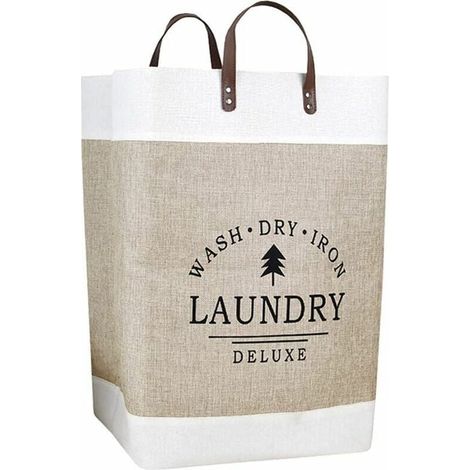 Panier à Linge Pliable - Corbeilles à Linge pour Chambre à Coucher, Organisateur de Stockage - Paniers à Linge Décoratifs Imperméables avec Poignée - Convient pour Salle de Bain et Maison - Dimensions (1/5)