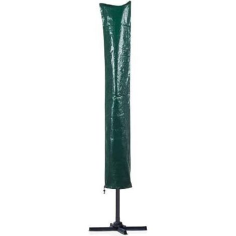 Housse de parasol avec fermeture éclair, housse de protection pour parasols de jardin, résistante aux UV, coupe-vent, imperméable, housse de parasol en PE 180 x 30 cm (Vert) (1/5)