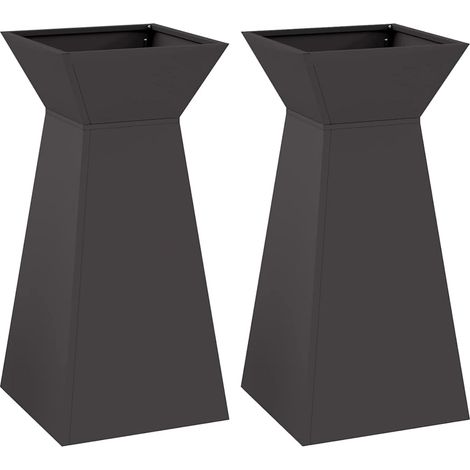Maison Exclusive - Säulen Pflanzer 2 pcs Schwarz 35 x 35 x 73 cm