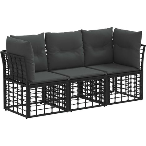 Maison Exclusive - Outdoor-Sofagarnitur Schwarz Polyester